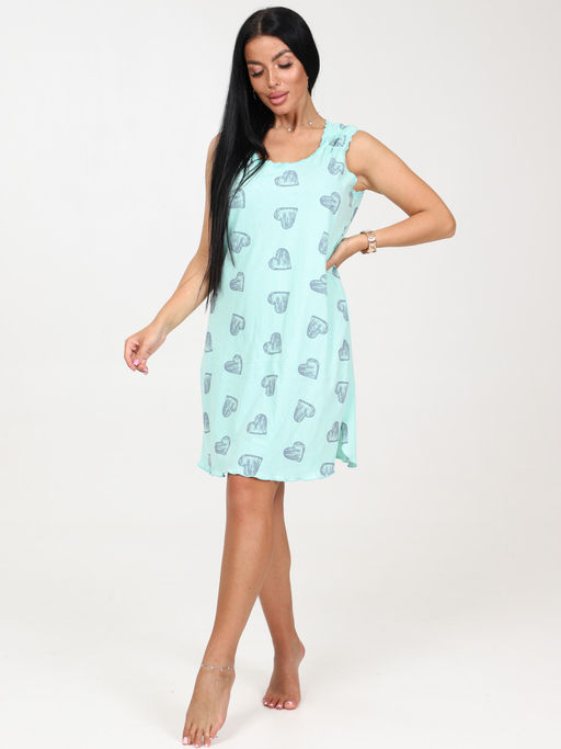 438 ЖЕНСКАЯ СОРОЧКА (Ментол/сердца) - А-дина фото 4