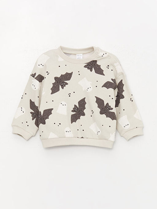 Bisiklet Yaka Uzun Kollu Bask?l? Erkek Bebek Sweatshirt ve Tayt 2li Tak?m - Waikiki фото 2
