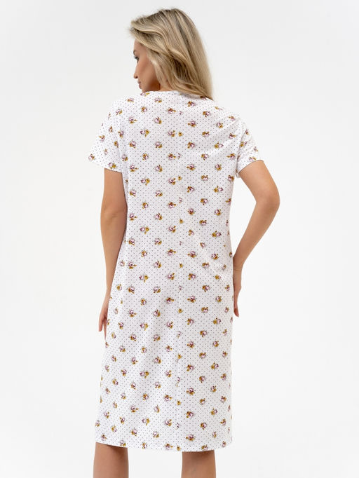 Сорочка хлопок 100%,бело-бордовая - Binita фото 4