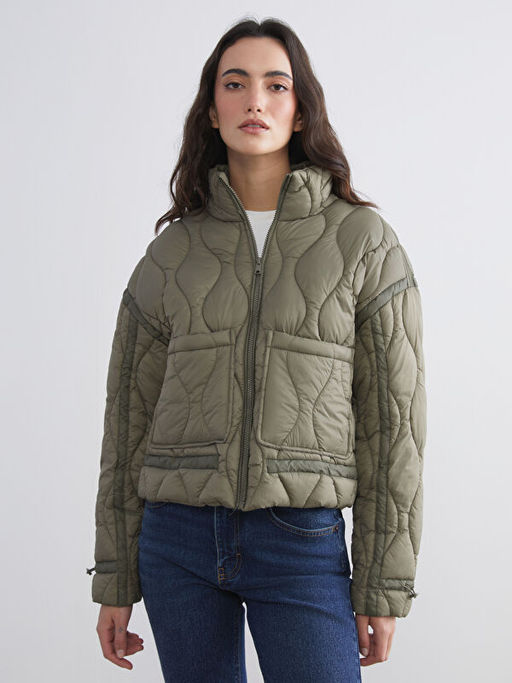 Dik Yaka Kapitone Kad?n ?i?me Mont