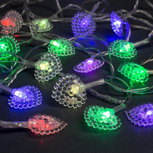 Гирлянда Нить 5 м с насадками Сердце малое, IP20, прозрачная нить, 20 LED, свечение мульти (RG/RB), мигание, 220 В - Luazon lighting фото 3