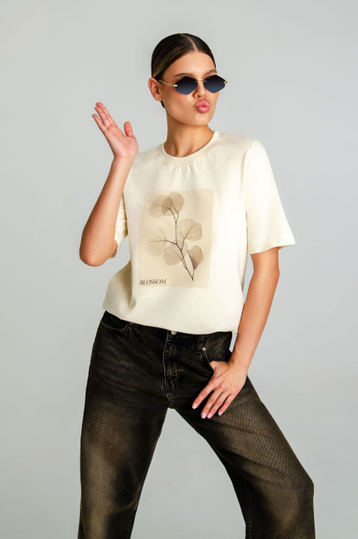 Арт. 31133 Футболка женская 44-52 (5 шт) Цвет:бежевый - Калинка фото 13