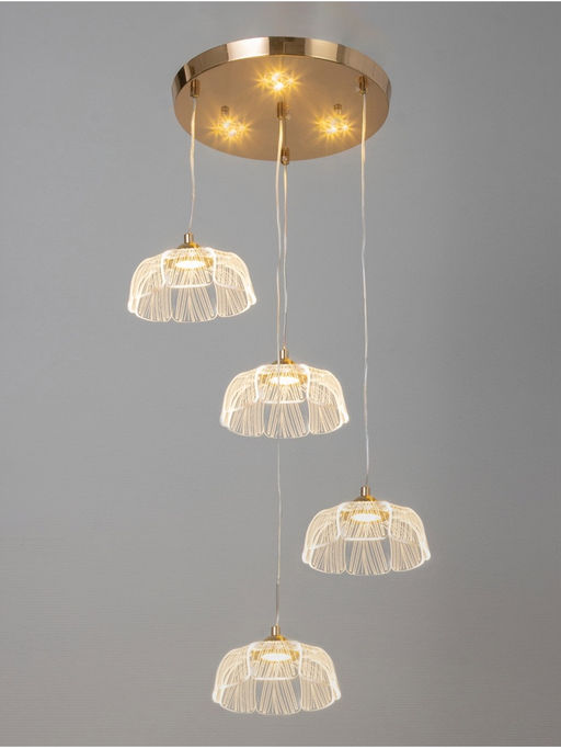Люстра потолочный BayerLux Tanja, 28 Вт, LEd, 4000-6000К, золото, 63×41×42 см