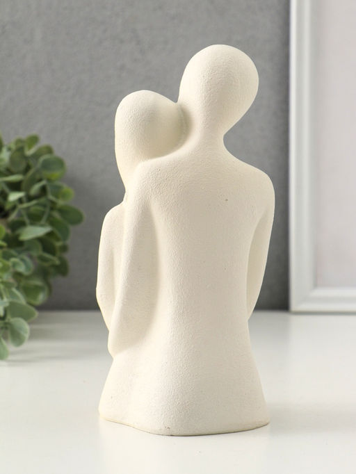 Бюст полистоун Влюблённые - объятия, песочный, 9?7.5?19.5 см