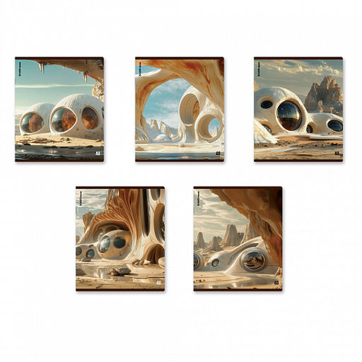 Цена за 5 шт. Тетрадь общая ученическая ErichKrause Dune, 48 листов, матовая ламинация, клетка_MIX-PACK  фото 2
