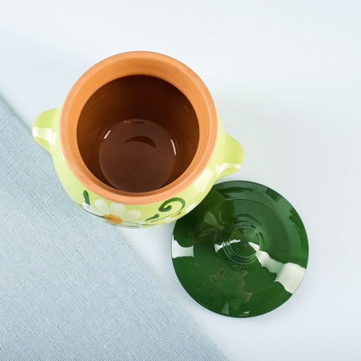 Горшки для запекания Борисовская керамика «Классика», 500 мл, набор 4 шт., зелёные