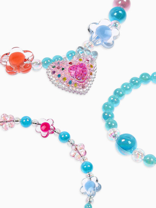 Комплект детский «Выбражулька. Сердце», 4 предмета: клипсы, бусы, кольцо, ободок, МИКС