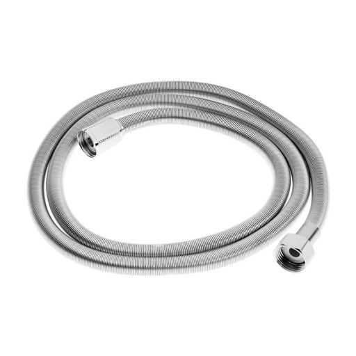 Душевой шланг ZEIN Z21PS, растягивающийся 150-200 см, гайки латунь, нержавеющая сталь, Имп/Имп