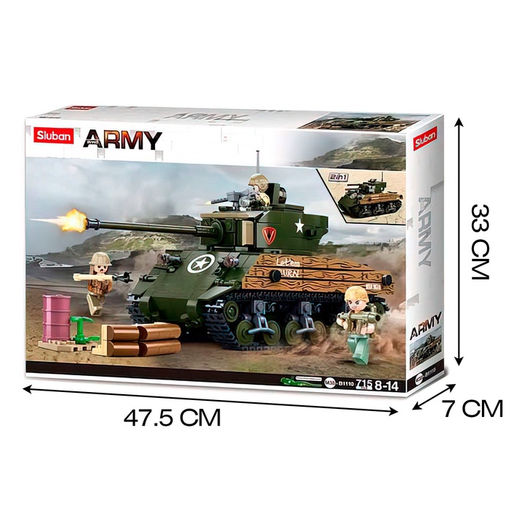 Конструктор Армия Sluban «Танк», 2 варианта сборки, 715 деталей