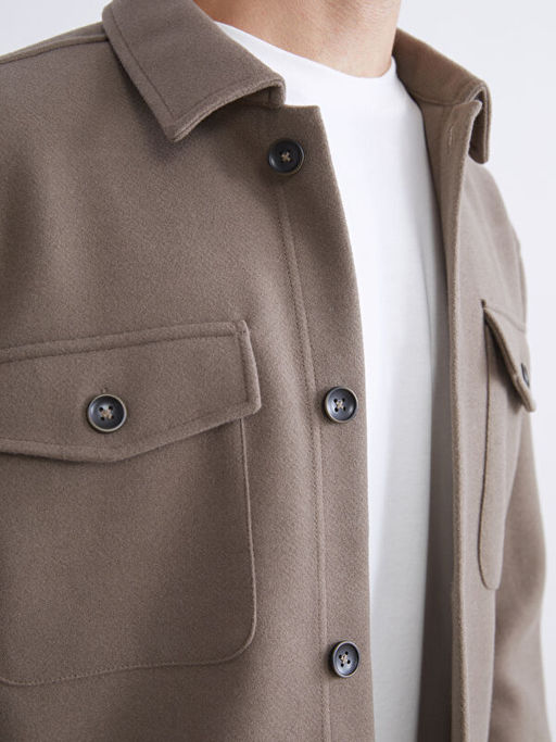 Regular Fit Uzun Kollu Ka?e Erkek G?mlek Ceket