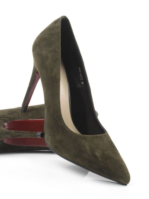 06-A88A-631LY DK. GREEN Туфли женские (натуральная замша)