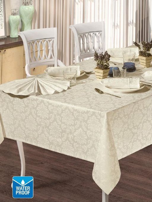 Скатерть EFOR COTTON SET 160*220 прямоугольная кремовый