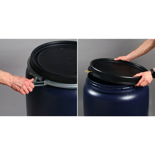 Бочка пищевая, 227 л, пластиковая, с крышкой, не штабелируемая, Open Top Drums