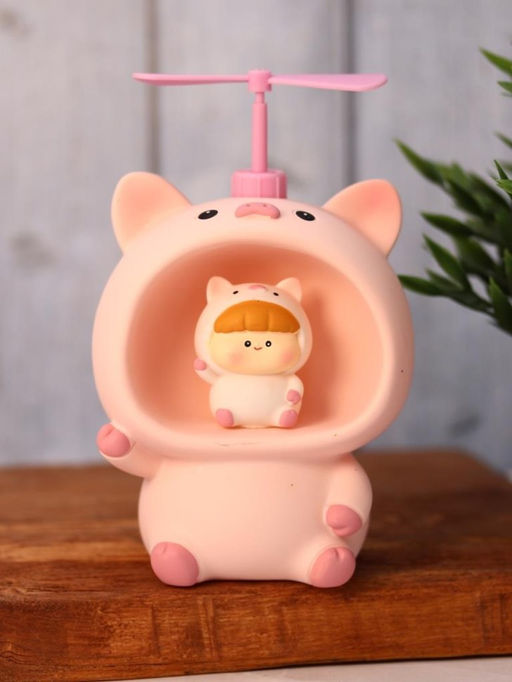 Kопилка - ночник Baby pig fan, pink (13,5 см), пластик