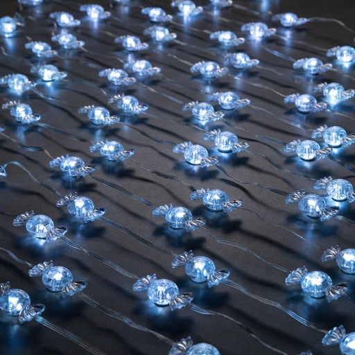 Умная гирлянда Нить 10 м с насадками Конфетки, IP20, прозрачная нить, 66 LED, свечение RGB, USB - Luazon lighting фото 6