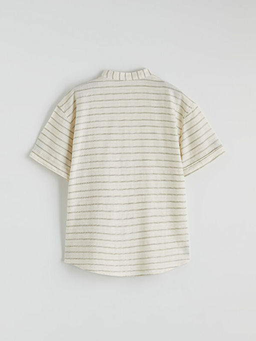 Erkek ?ocuk ?izgili Hakim Yaka K?sa Kollu G?mlek