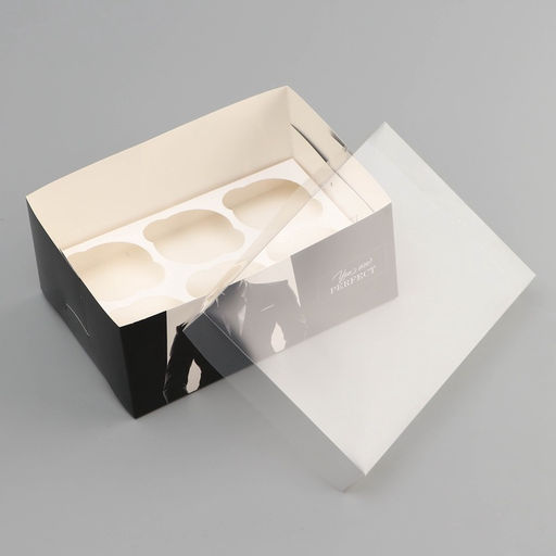 Цена за 5 шт. Коробка для 6 капкейков с прозрачной крышкой, Мужской подарок, 23?16?10 см