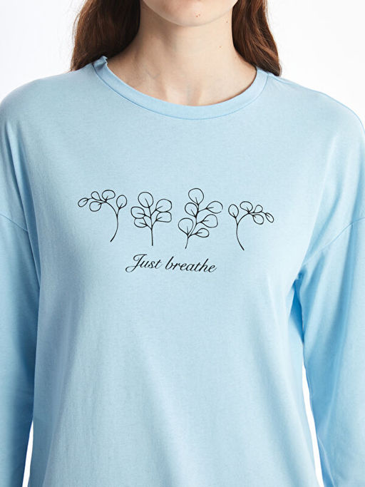 Bisiklet Yaka Bask?l? Kad?n Tunik