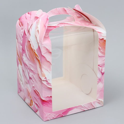 Цена за 5 шт. Коробка под торт, кондитерская упаковка, «Пастель», 15×15×18 см