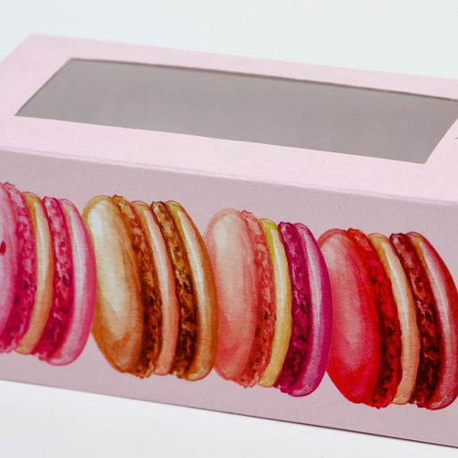 Цена за 5 шт. Коробка для макарун, кондитерская упаковка «Макаруны», 5.5 х 12 х 5.5 см