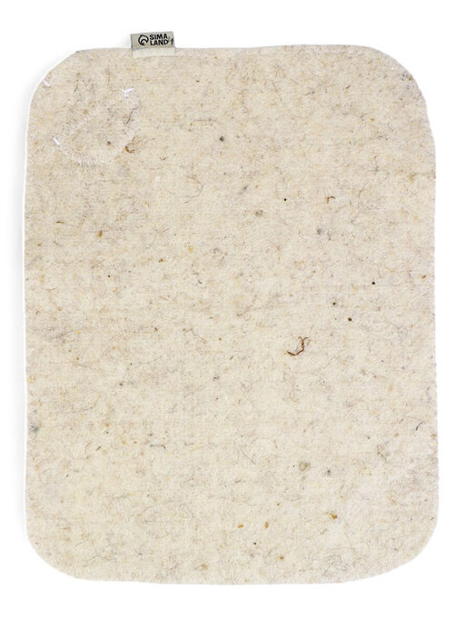 Коврик - сидушка для бани и сауны «Классический», 44×34 см, шерсть 100%, белый