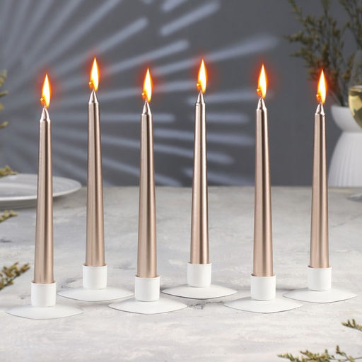 Набор свечей античных, 1.9×20 см, 6 шт., шампань