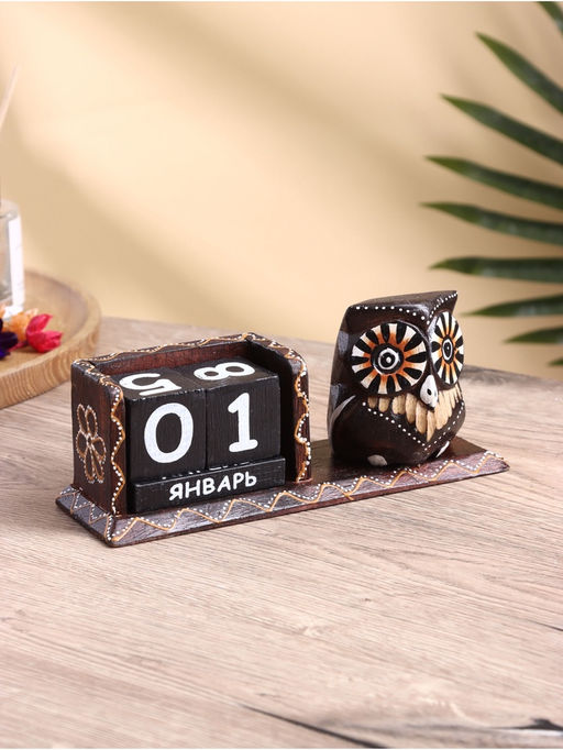 Вечный календарь настольный Сова, 22711 см, дерево - Simaland фото 2