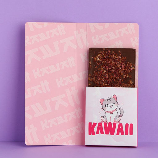 Цена за 5 шт. Открытка с местом под шоколад Кавай - Artfox фото 2