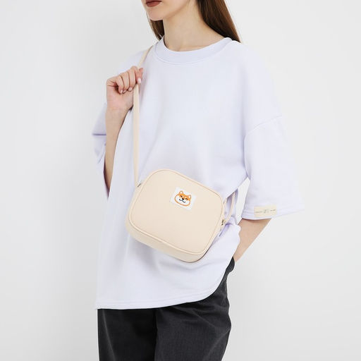 Сумка кросс-боди на молнии «Шиба», бежевая