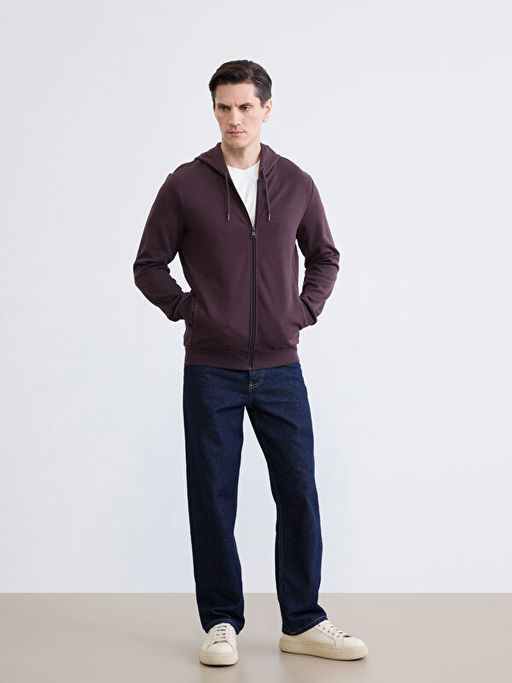 Kap??onlu Erkek Fermuarl? Sweatshirt