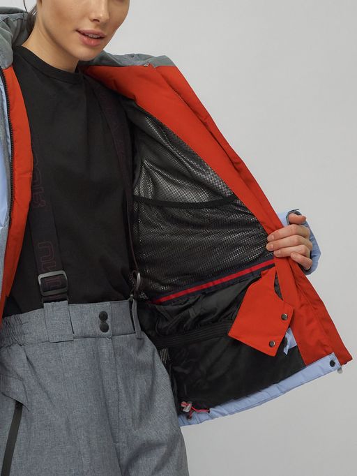 Горнолыжный костюм женский большого размера фиолетового цвета 02272-3F