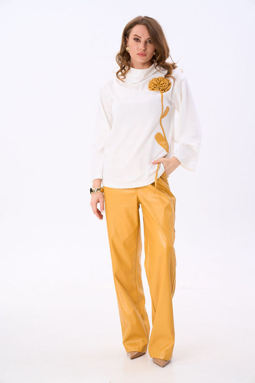 Костюм NIKVA н922-7 молоко и горчица  фото 6