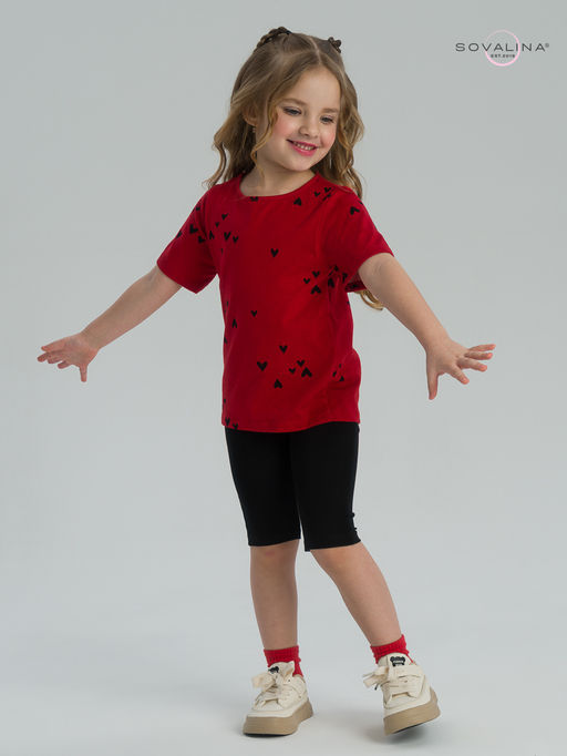 Костюм Актив сердечки на красном-черный - Sovalina фото 16