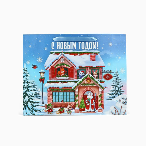 Пакет подарочный новогодний ламинированный «С Новым годом», L 31×40×11.5 см
