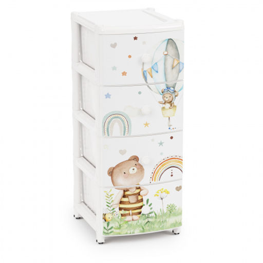 Комод "Мишутки" 4-х секционный М8668,,