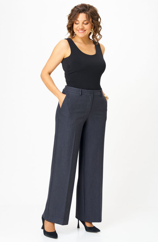 Брюки БелЭльСтиль 601 серо-синяя клетка фото 8