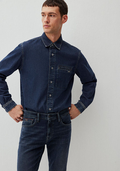 Barry Mavi Edition Koyu Mavi Jean Gomlek  фото 3