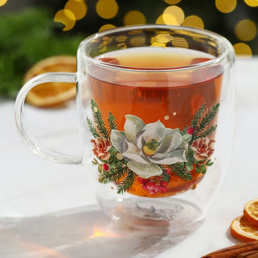 Кружка новогодняя с двойными стенками «Зимние истории», 300 мл