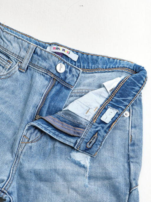 Джинсы для девочки 33-1045 голубой - Mini maxi фото 3