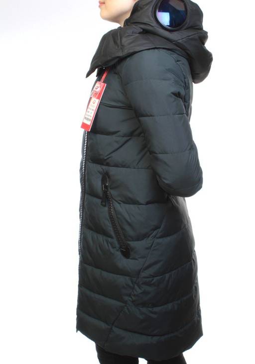 16010 DK. GREEN Пальто женское зимнее (200 гр. холлофайбер)