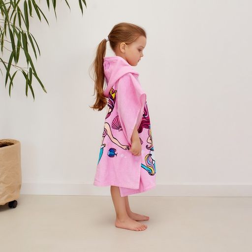 Полотенце-пончо детское махровое Крошка Я Русалочка 60х120см, 100% хлопок, 300гр/м2  фото 14