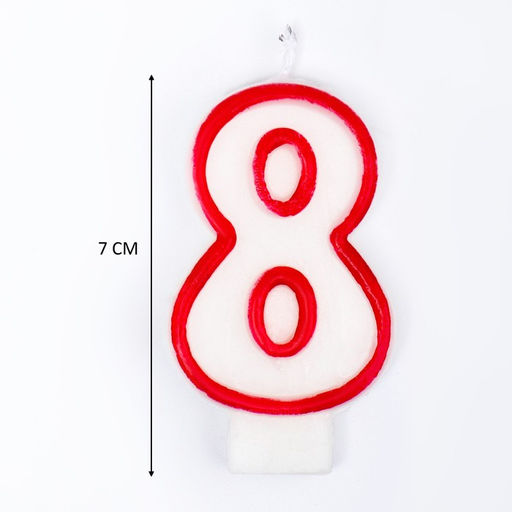 Цена за 12 шт. Свеча для торта цифра 8, ободок цветной, 7 см, МИКС - Страна карнавалия фото 5