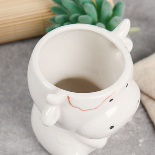 Кашпо 10,5х8x10 см Животные / WN44 /уп 6/72/ белое (Лев ) - Галеонтрейд фото 4