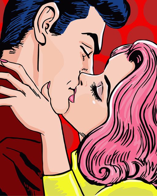 ФРЕЯ PNB/R1 №141 Набор для раскрашивания по номерам 50 х 40 см Поцелуй. Поп-арт  фото 7