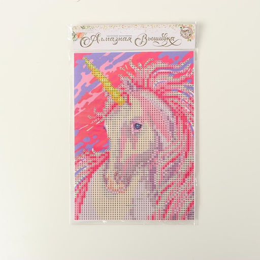 Алмазная мозаика с частичным заполнением на холсте «Единорог», 15×21 см