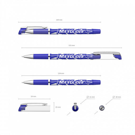 АКЦИЯ Цена за 12 шт. Ручка шариковая ErichKrause MaxGlider® Stick&Grip 0.7, Ultra Glide Technology, цвет чернил синий (в блистере по 1 шт.) фото 4