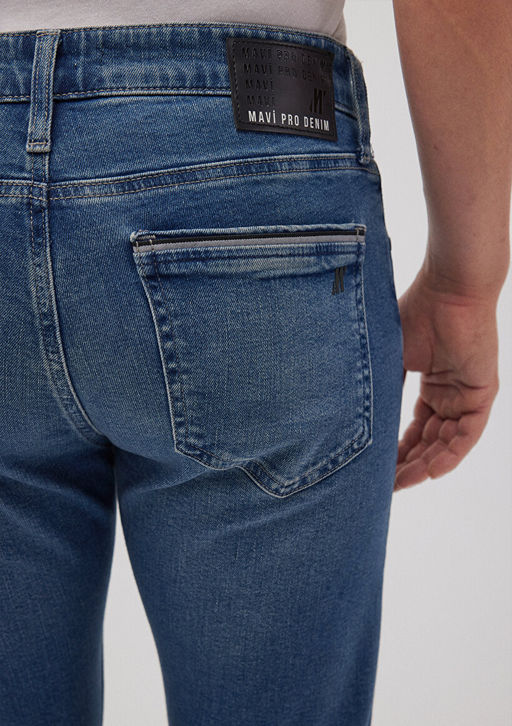 Jake Mavi Pro Golgeli Indigo Mavisi Jean Pantolon  фото 7