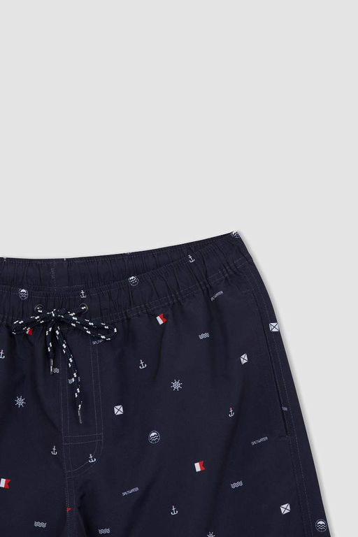 Шорты для плавания выше колена стандартного кроя с морским принтом - Defacto фото 7