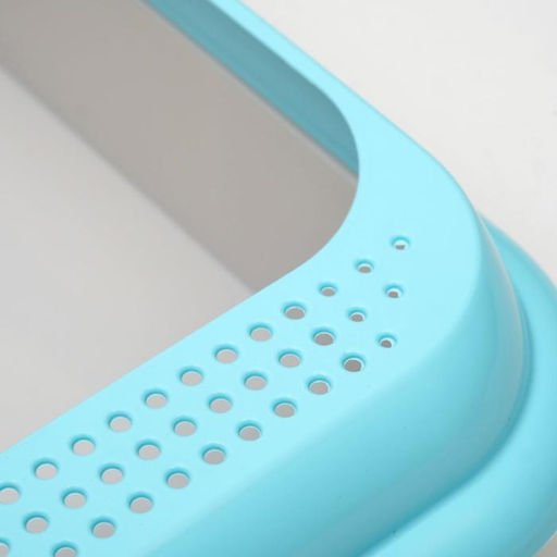 Туалет Мур-мяу для кошек, с рамкой 44 х 34 х 10 см, голубой - Пижон фото 3