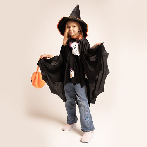 Карнавальный костюм на хэллоуин «Кошелёк или жизнь?»: накидка, шляпа, сумка, чёрный